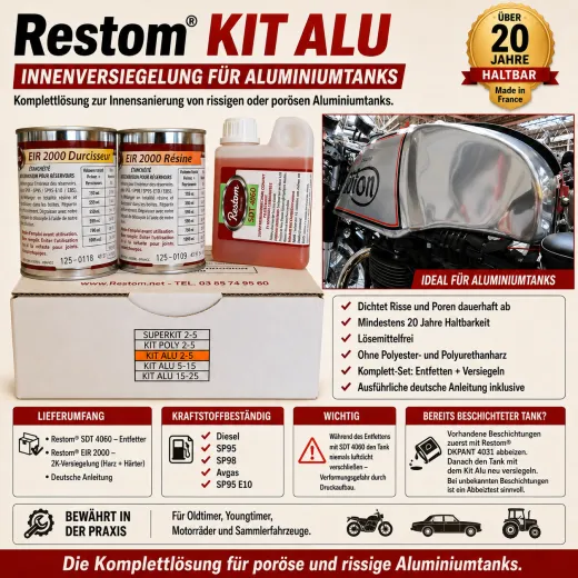 Tankversiegelung f. Aluminium Tank Set Restom®Kit Alu