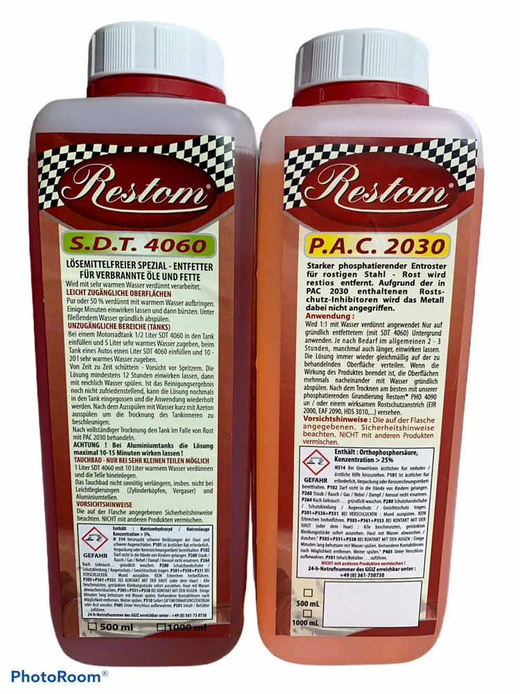 Tankversiegelung 3 in 1 Set - Tank entfetten, entrosten und versiegeln