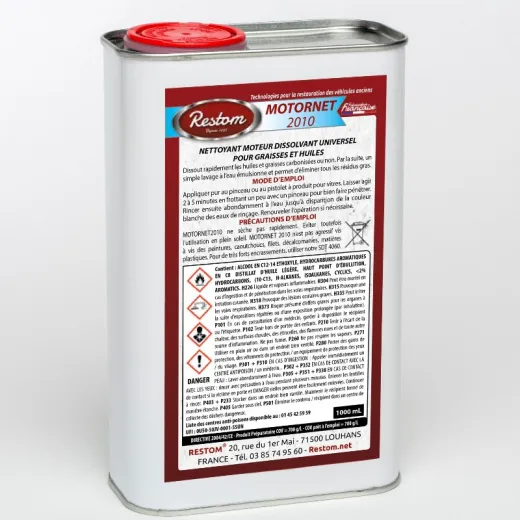 Karosserie und Motoren Reiniger ua. zur Teerentfernung Restom®Motornet 2010