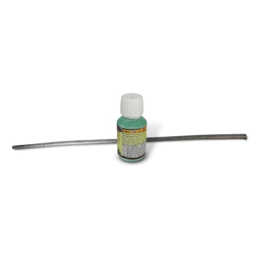 Packung mit einem Zinnstab und Restom®PrimEtam 9420, Karosseriezinn